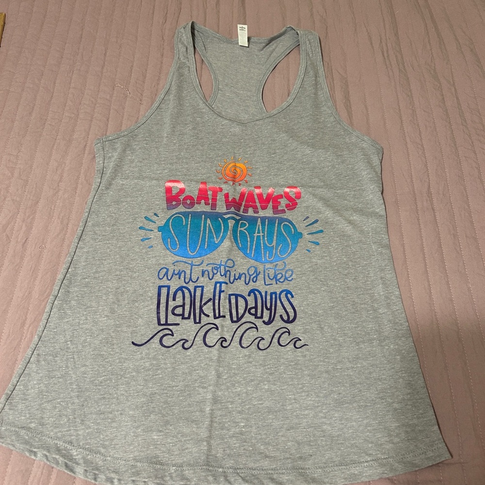 Colorful Lake Days tank top